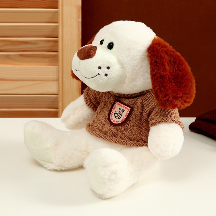 фото Мягкая игрушка «собака» в свитере, 26 см, цвет микс