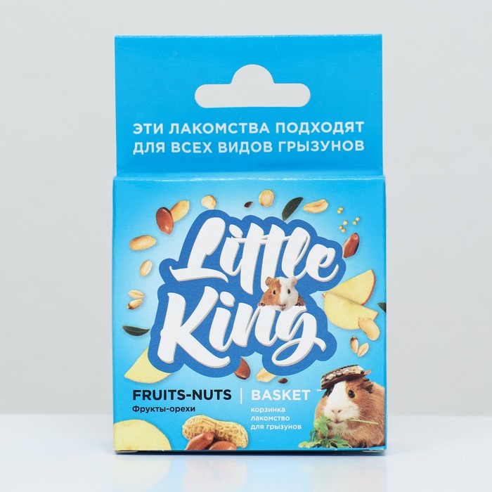 Лакомство Little King для грызунов (корзинка фруктово-ореховая), картонная упаковка 40-45 г
Лакомство Little King для грызунов (корзинка фруктово-ореховая), картонная упаковка 40-45 г