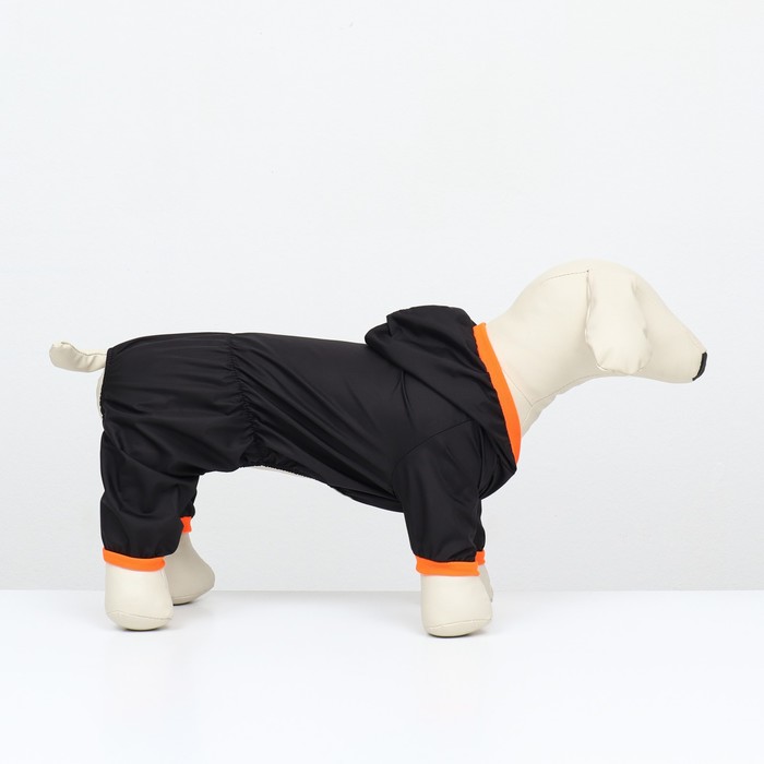 фото Комбинезон для животных, без подклада, размер m, чёрный-оранжевый
