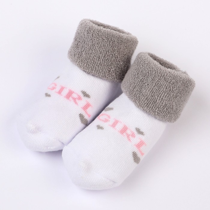 фото Набор носков для новорождённых 2 пары (4 шт.), махровые от 0 до 6 мес., цвет розовый uviton