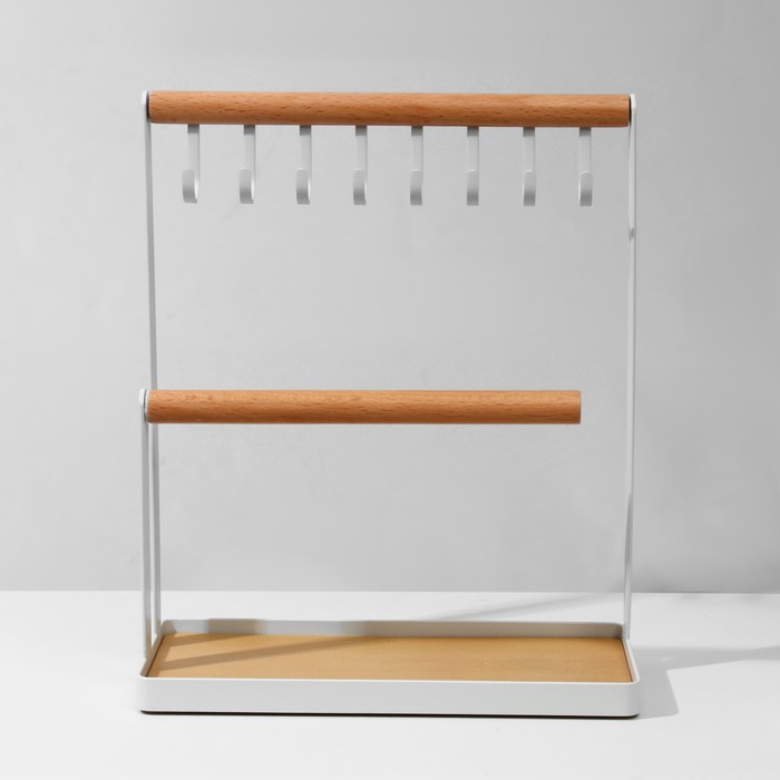 фото Подставка для украшений "универсальная" 3-х уровневая, 22x9,8x26,3 см, цвет белый queen fair