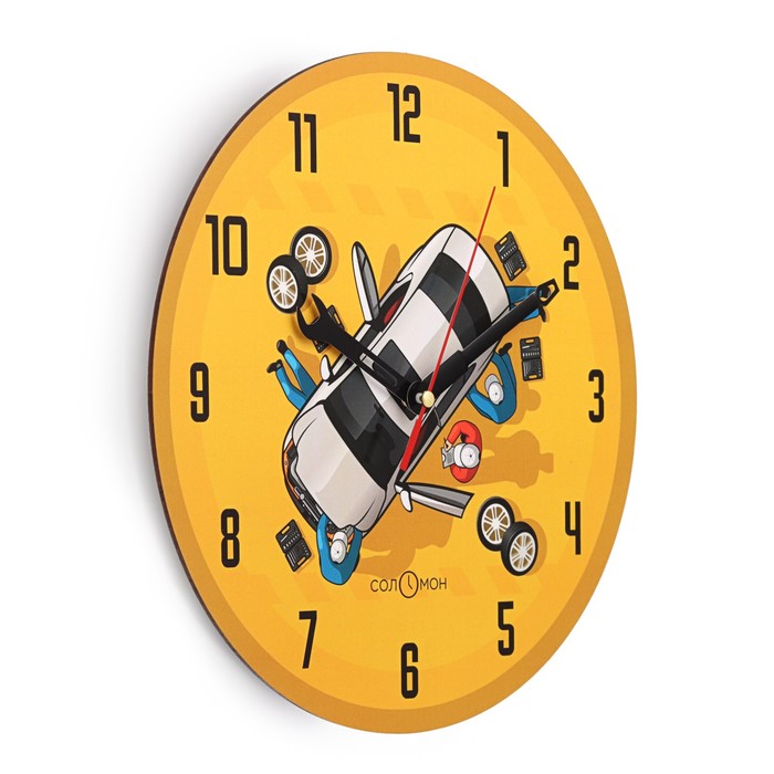 фото Часы настенные, серия: интерьер, "машина", плавный ход, d-24 см соломон