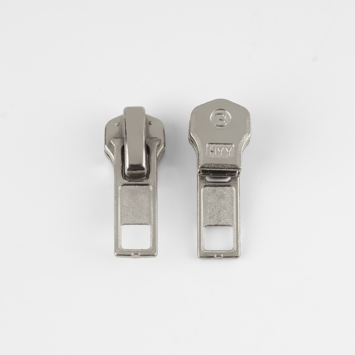 фото Замок автоматический для металлической молнии, №3, 10 шт, цвет никель арт узор