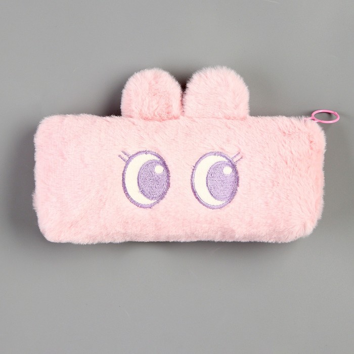 фото Пенал школьный мягкий "зайчик", 20х8 см, плюш, розовый milo toys