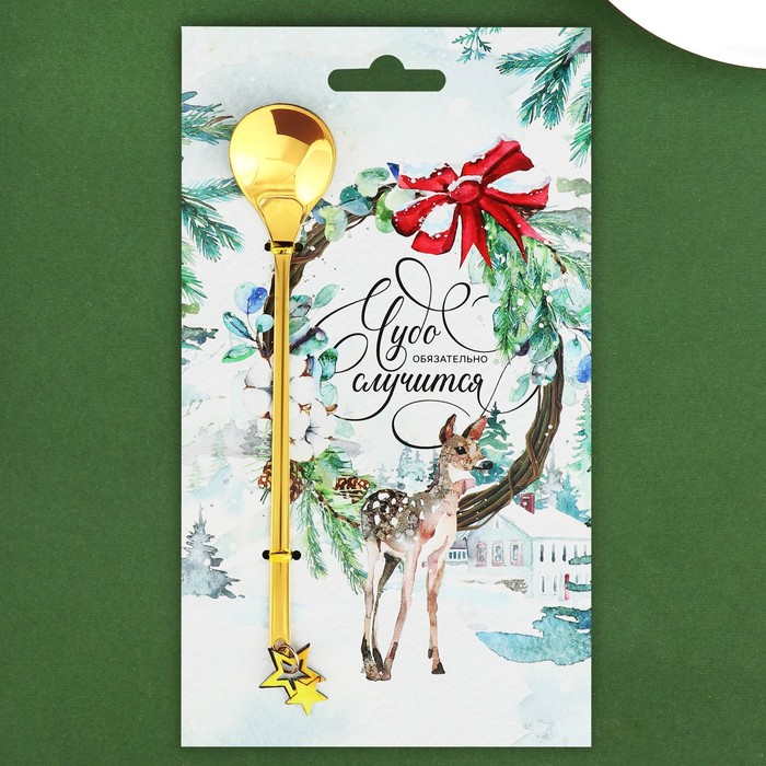 Ложка с акриловым подвесом "Чудо обязательно случится", 14,8 х 2,7 см 
Ложка с акриловым подвесом "Чудо обязательно случится", 14,8 х 2,7 см