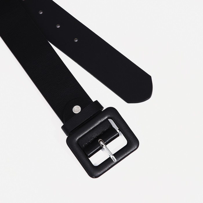 фото Ремень женский, ширина 3.3 см, винт, пряжка под кожу, цвет чёрный