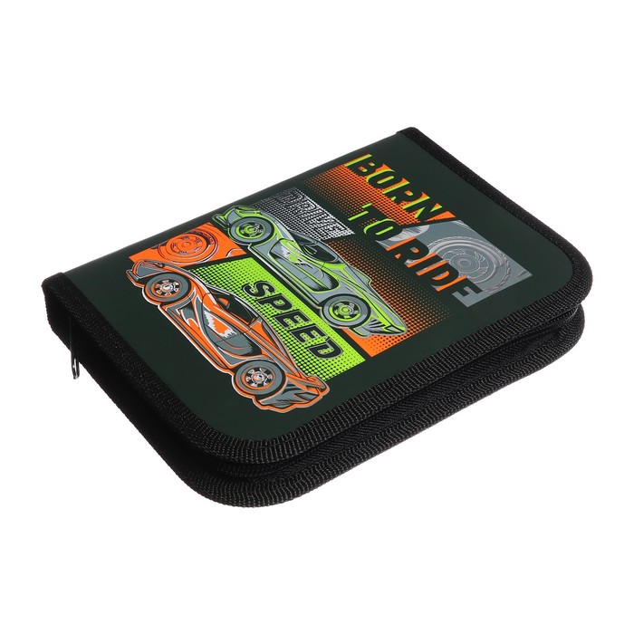 фото Пенал 1 секция 130 х 190 х 30 мм, с откидной планкой, пкк 07-12 "автодрайв" ламинированный картон, с эффетом металлик оникс