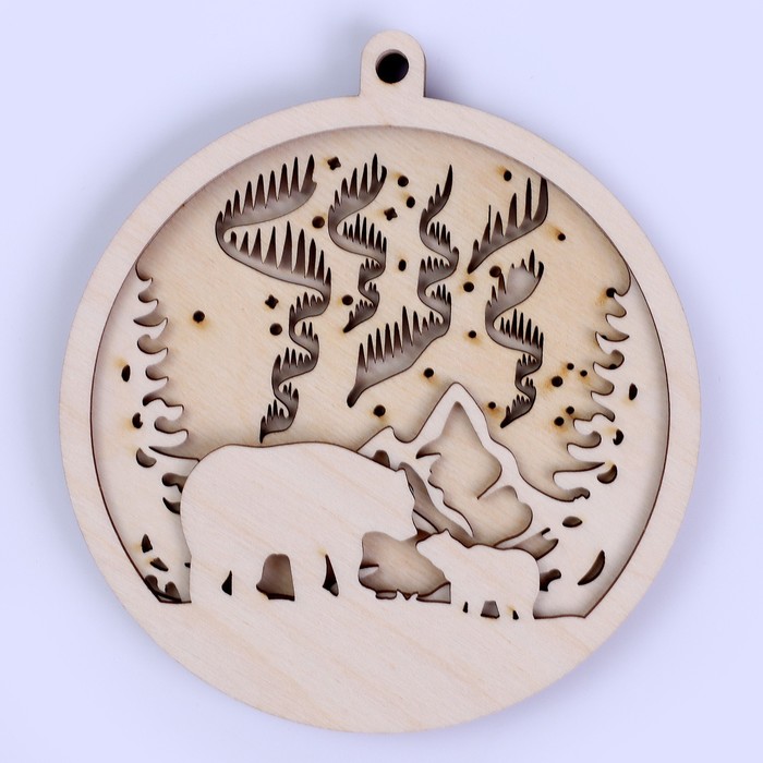 фото Заготовки для творчества. деревянная подвеска «белые медведи» лесная мастерская