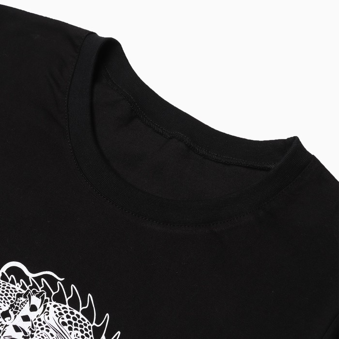 фото Комплект женский домашний (футболка,шорты), цвет чёрный/дракон, размер 50 tusi