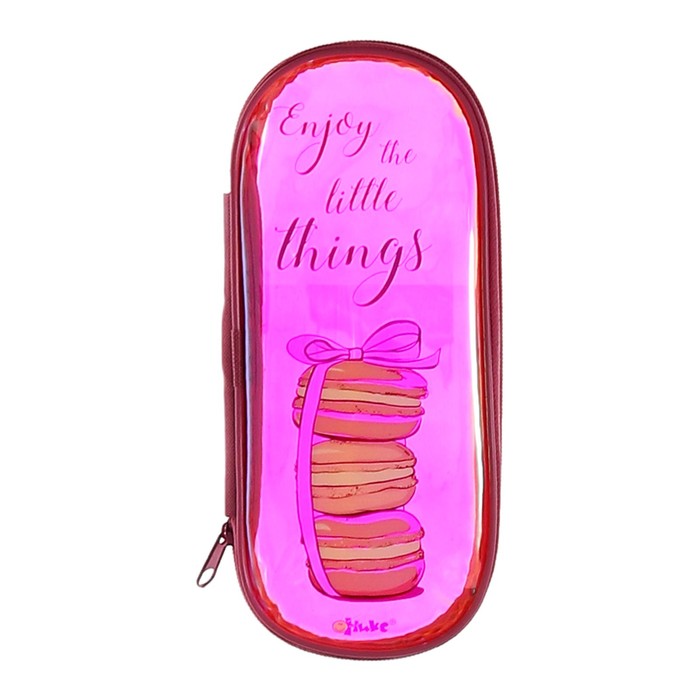 фото Пенал-футляр мягкий 90 х 220 х 25 мм, морозостойкий полимер с эффектом голографии, пмк 35-85 "макаронс" 68782 оникс