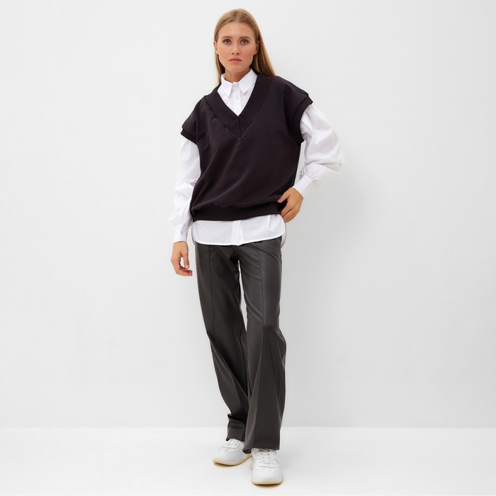 фото Жилет женский minaku:casual collection цвет шоколад, р-р 42-44