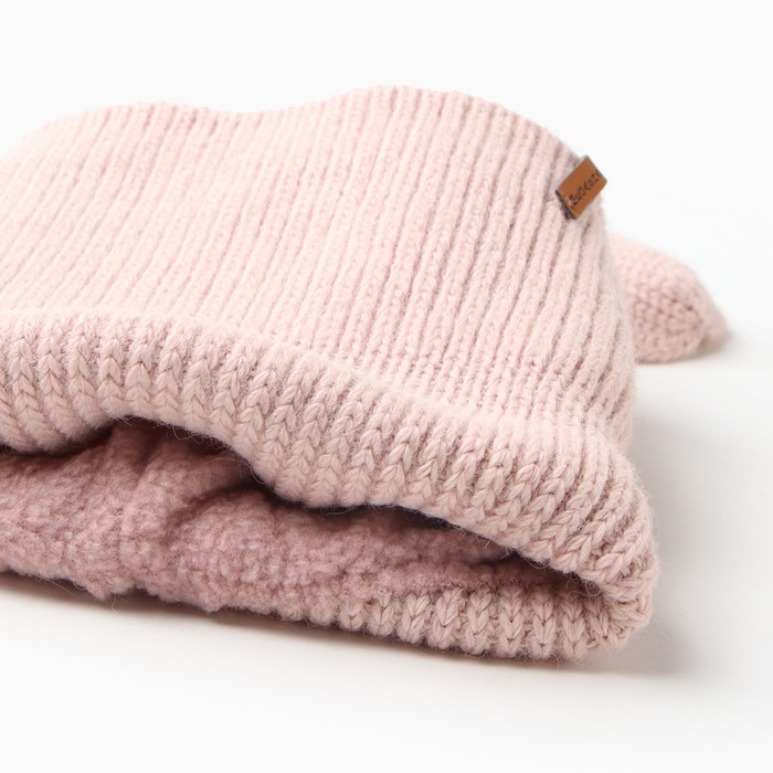 фото Шапка-шлем детский, цвет пудровый, размер 50-52 мегашапка