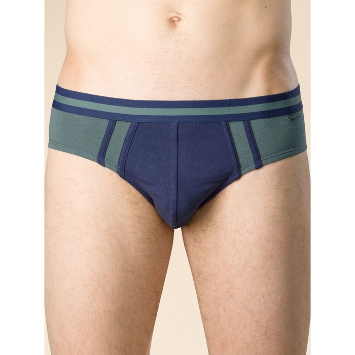 фото Трусы мужские, размер 48, цвет чёрный, синий, 2 шт pelican