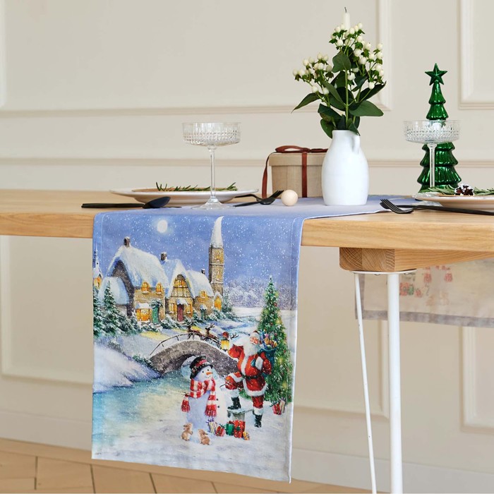 фото Дорожка на стол этель "рождественский вечер" 40х147 +/- 5 см, 100% хл, саржа 190 гр/м2