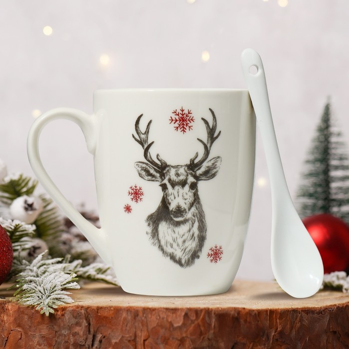 фото Кружка с ложкой «олень», 310 мл дорого внимание