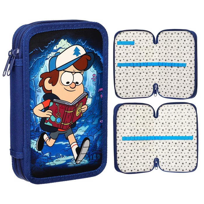 фото Пенал 2 секции,125х205х40 мм, ламинированный картон, гравити фолз disney