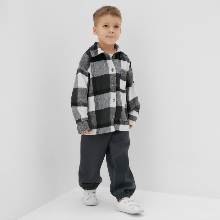 фото Рубашка детская kaftan утеплённая, цвет серый, размер 34 (122-128 см)