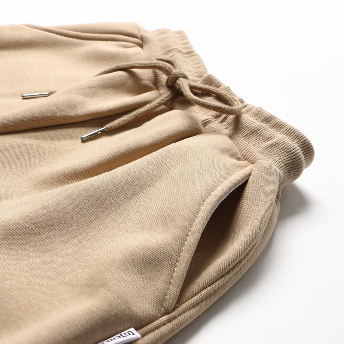 фото Брюки спортивные для мальчиков, начёс, цвет песочный, рост 116-122 см veresk