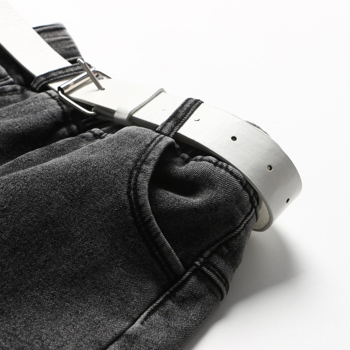 фото Джинсы для девочек, начёс, цвет серый, рост 110-116 см veresk