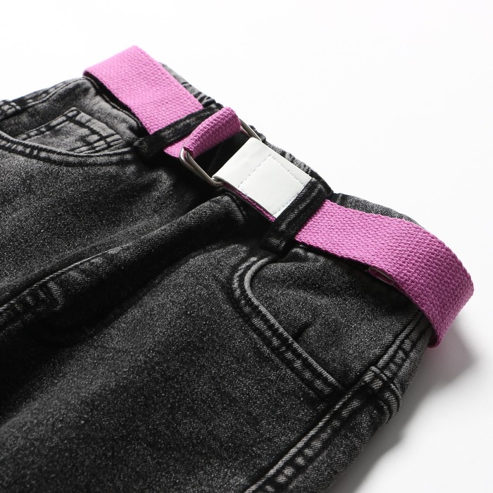 фото Джинсы для девочек, начёс, цвет серый, рост 128 см veresk