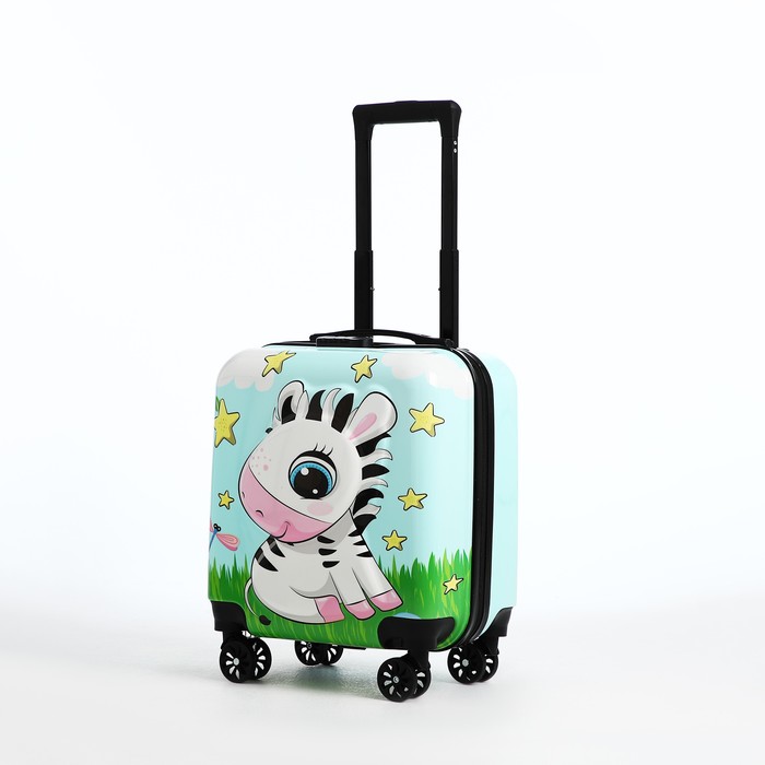 фото Чемодан малый 18", отдел на молнии, 4 колеса, цвет бирюзовый