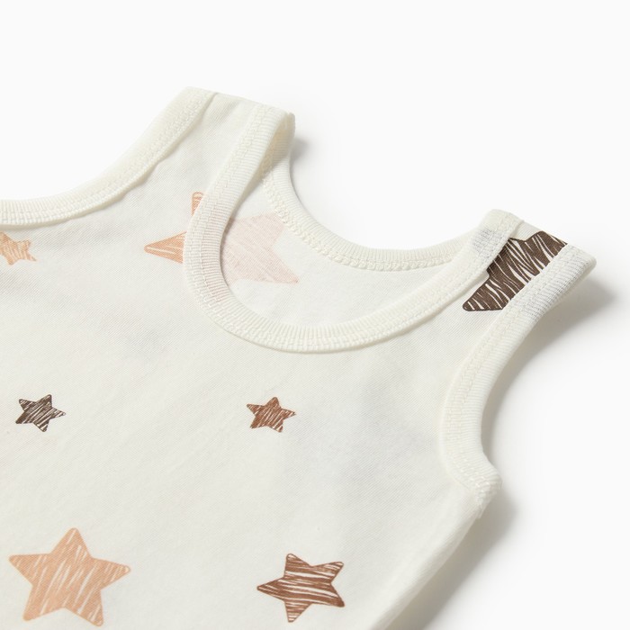 фото Майка bloom baby звездочки без рукавов, р. 68 см, бежевый