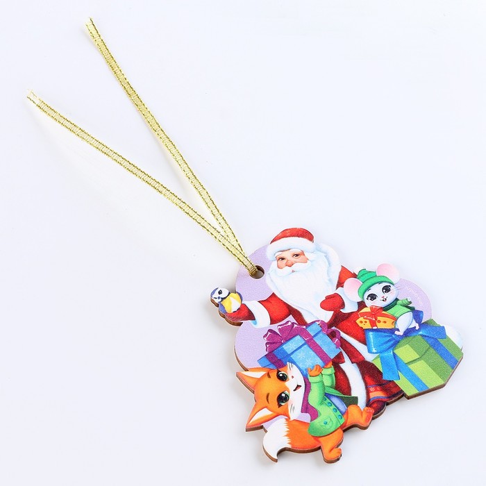 фото Новогодняя подвеска «дед мороз и зверята» лесная мастерская