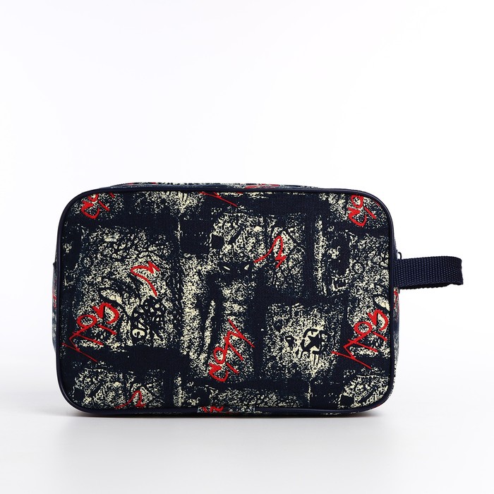 фото Косметичка на молнии, цвет тёмно-синий бако текстиль