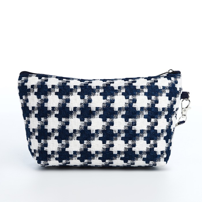 фото Косметичка на молнии, цвет белый/синий