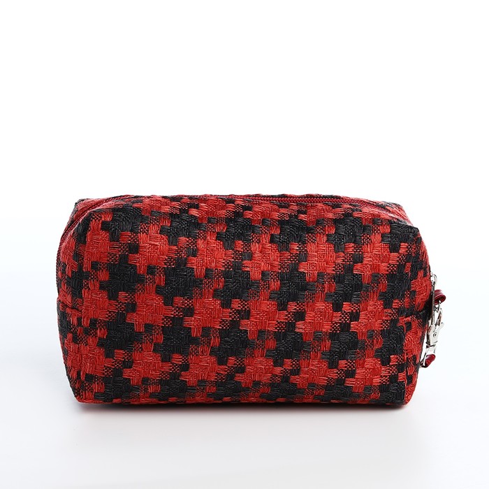 фото Косметичка на молнии, цвет красный/чёрный