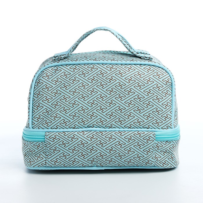 фото Косметичка, 2 отдела на молниях, цвет бирюзовый