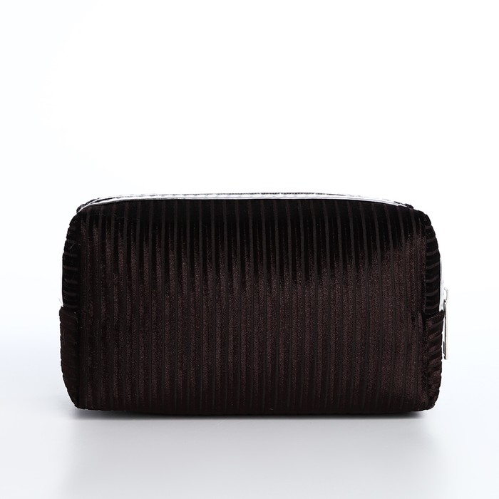 фото Косметичка на молнии, цвет тёмно-коричневый