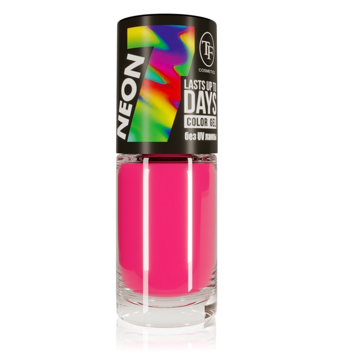фото Лак для ногтей tf color gel lasts up to 7 days neon, тон 313 pink boom, 8 мл