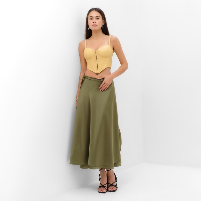 фото Юбка женская на запах mist classic collection, р. l-xl, хаки