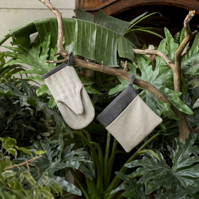 фото Прихватка-варежка «ибица», размер 14х26 см, цвет бежево-серый pasionaria