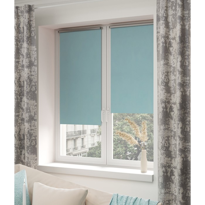 фото Штора рулонная блэкаут «сильвер», 114х175 см, цвет бирюза legrand