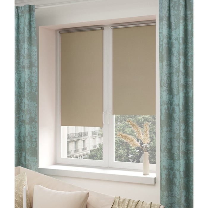 фото Штора рулонная блэкаут «сильвер», 80,5х175 см, цвет латте legrand