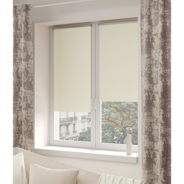 фото Штора рулонная блэкаут «сильвер», 98х175 см, цвет ваниль legrand