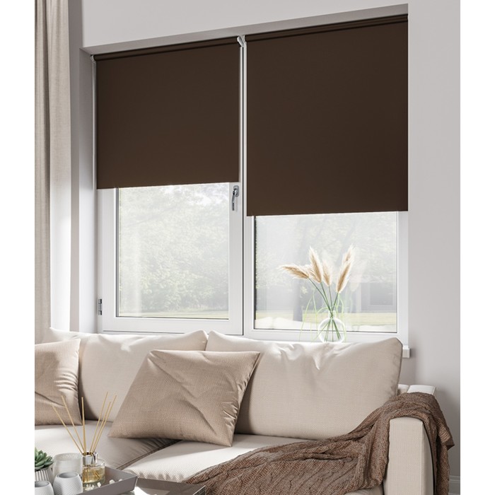 фото Штора рулонная «блэкаут», 140х175 см, цвет шоколад legrand