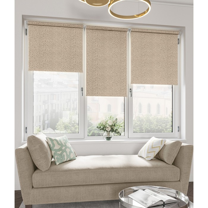 фото Штора рулонная «мозаика», 72,5х175 см, цвет миндаль legrand