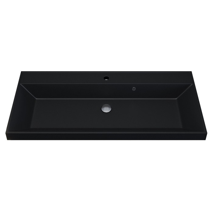 фото Раковина uperwood classic quartz 100 см, кварцевая, чёрная матовая, уголь