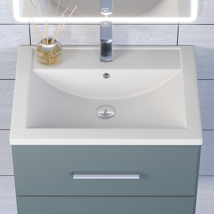 фото Раковина uperwood foster quartz, кварцевая, 60 см, белая матовая, жасмин