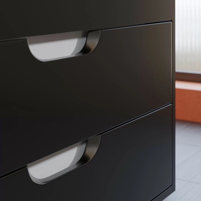 фото Тумба под раковину uperwood modul 80 см, подвесная, матовая, чёрная