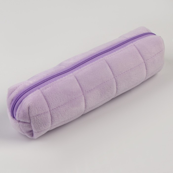 фото Пенал школьный мягкий 21х8 см, плюш, сиреневый цвет milo toys