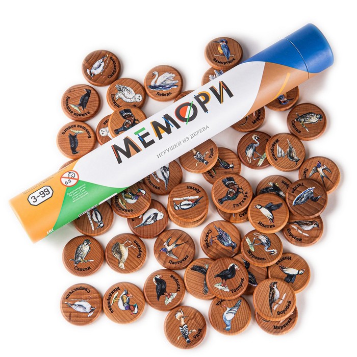 фото Мемори «птицы», в тубусе zartoy