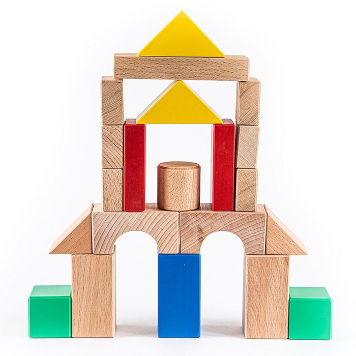 фото Деревянный конструктор в тележке «бибидом» zartoy