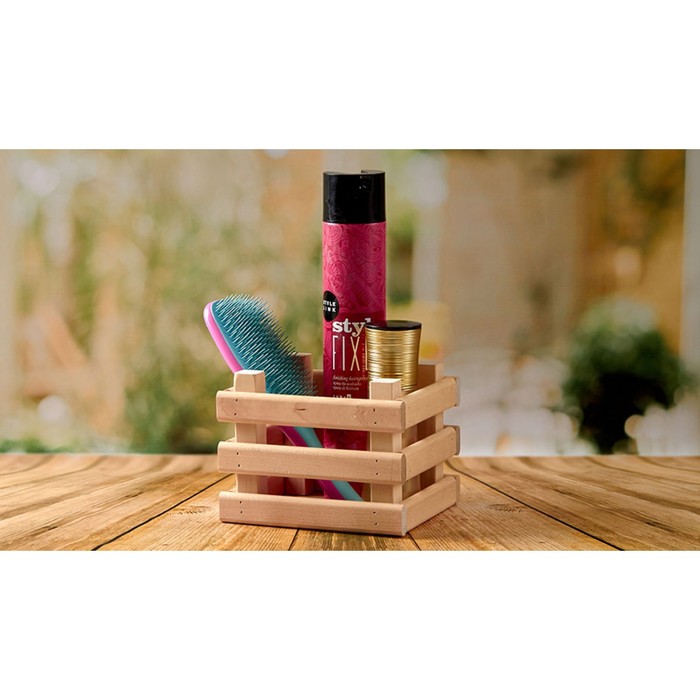 фото Ящик деревянный для хранения polini home basket, цвет натуральный, 16х14х12 см