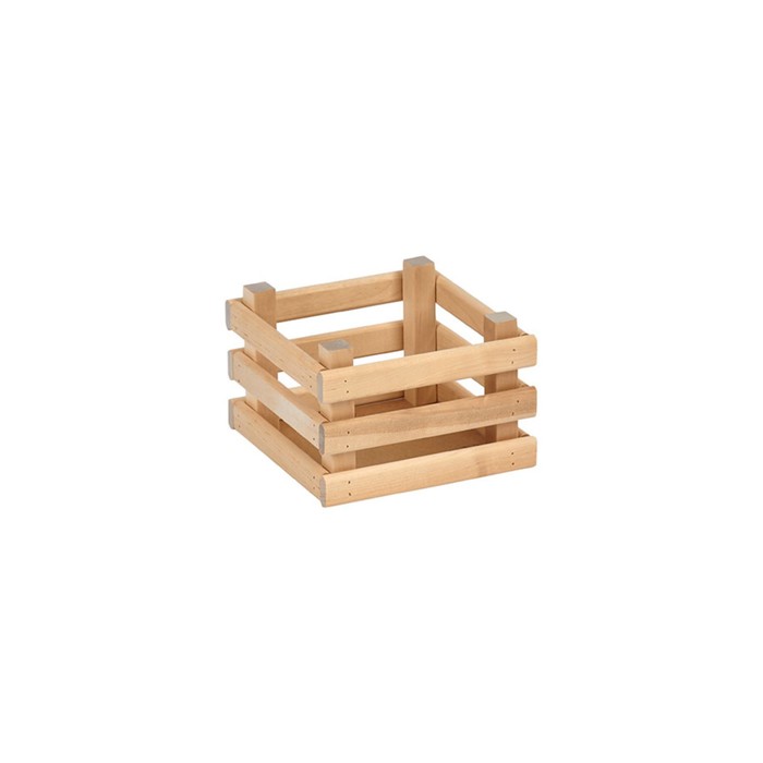 фото Ящик деревянный для хранения polini home boxy, цвет натуральный, 18х18х12 см