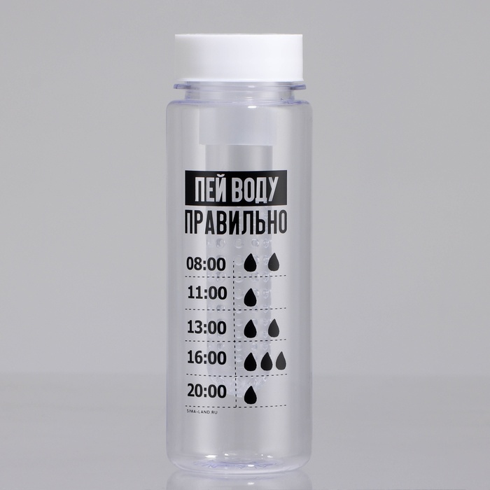 фото Бутылка для воды «пей воду правильно», 500 мл svoboda voli