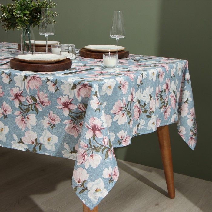 фото Скатерть доляна "магнолия" 146х110см, рогожка 158 г/м2, 50% хл, 50% пэ